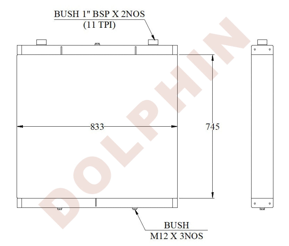 OIL COOLER - 745 x 833 x 113 mm Oil Cooler