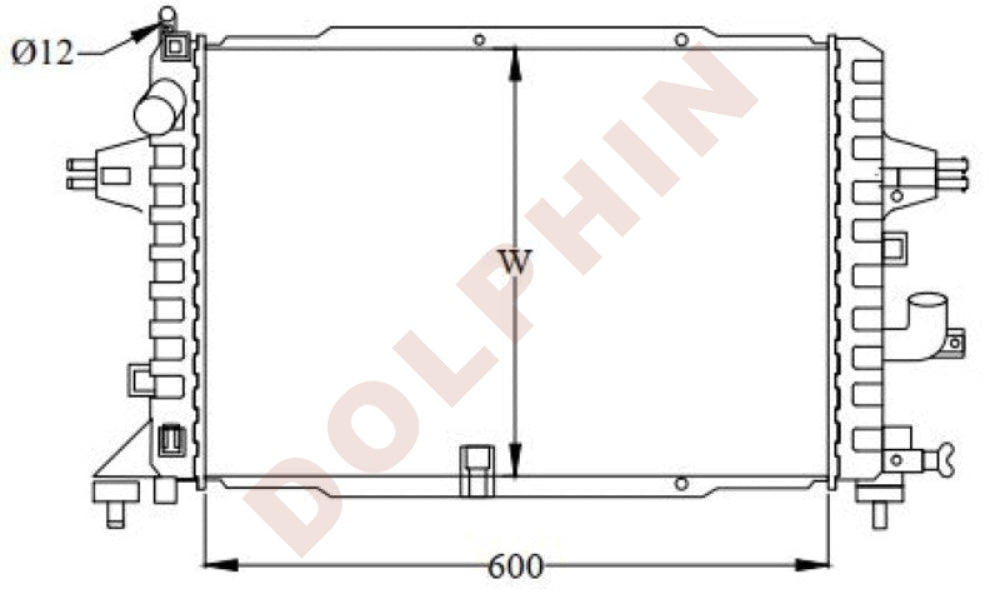 Opel Radiator 2004-2006 Aluminum Plastic / 600 X 370 28 Mm