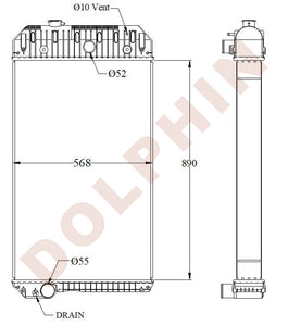 PERKINS Radiator - FG WILSON , GENERATORS, P2754-2 275 kVA - 890 x 568 ...