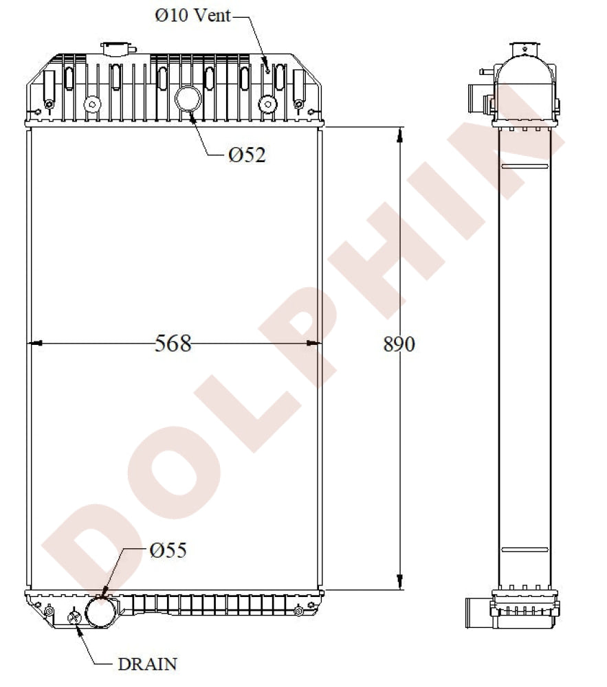 PERKINS Radiator - FG WILSON , GENERATORS, P2754-2 275 kVA - 890 x 568 ...
