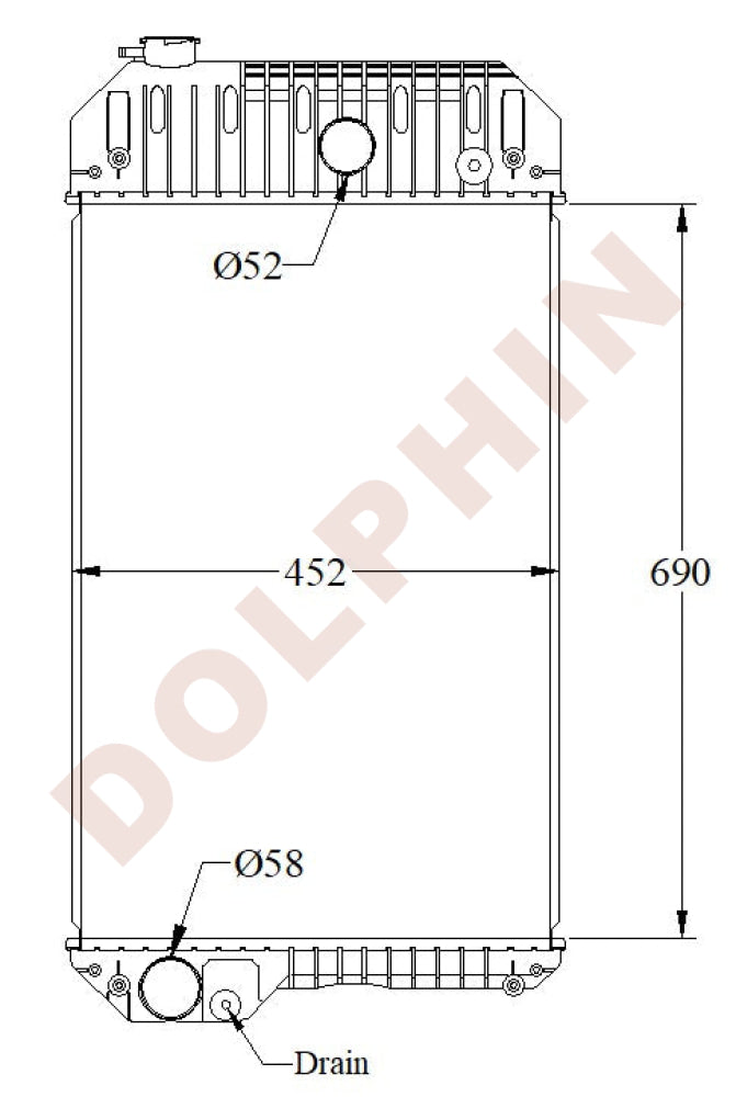 PERKINS Radiator -Caterpillar 1104D-E44TA C4.4 C4.4XQ100 - 690 x 452 x 101 mm Radiator