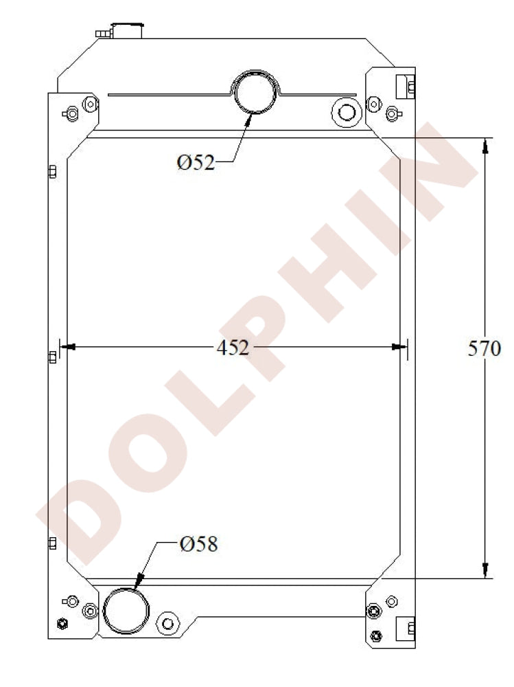 PERKINS Radiator - JCB Caterpillar XQP100 DE88E0 DE110E3 D80 D100 1004-40 10042 - 570 x 452 x 101 mm Radiator