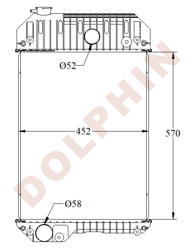 PERKINS Radiator - JCB Caterpillar XQP100 DE88E0 DE110E3 D80 D100 1004-40 10042 - 570 x 452 x 101 mm Radiator