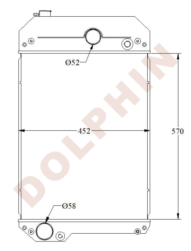 PERKINS Radiator - JCB Caterpillar XQP100 DE88E0 DE110E3 D80 D100 1004-40 10042 - 570 x 452 x 101 mm Radiator