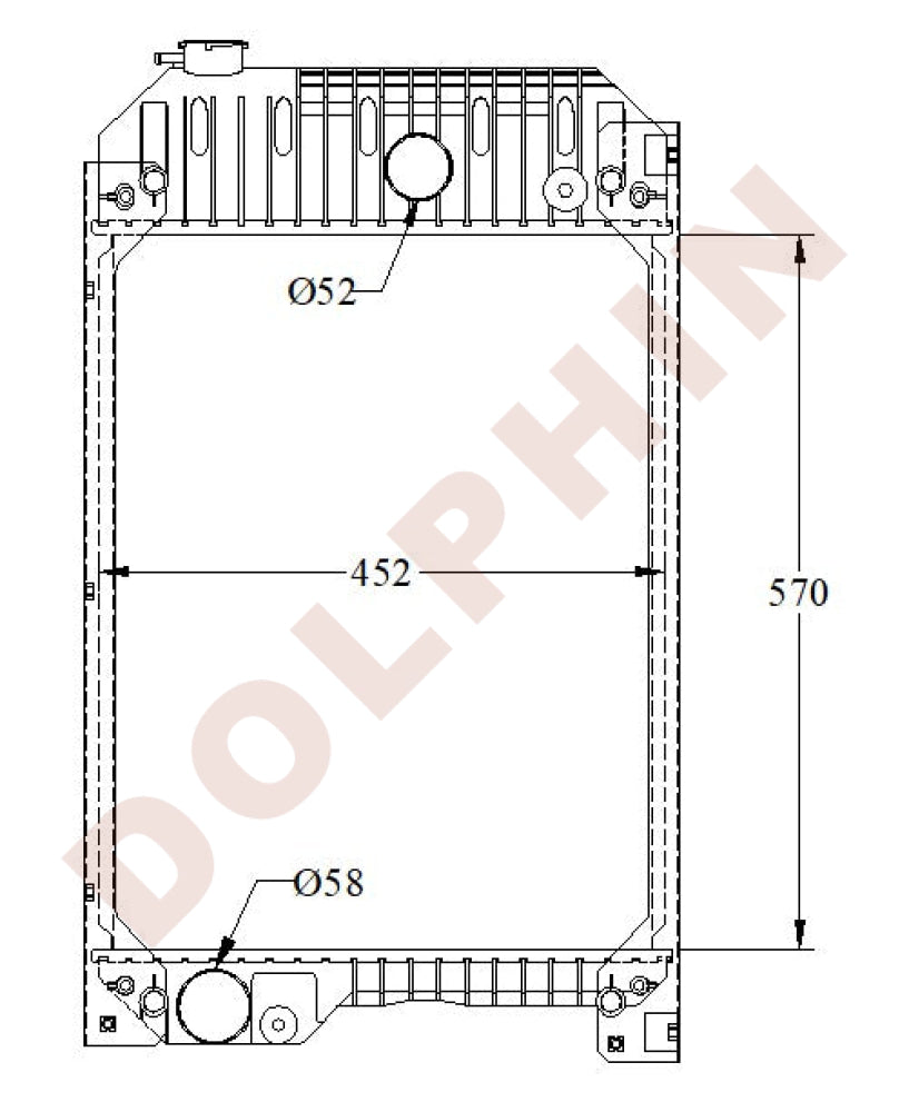 PERKINS Radiator - JCB Caterpillar XQP100 DE88E0 DE110E3 D80 D100 1004-40 10042 - 570 x 452 x 92 mm Radiator