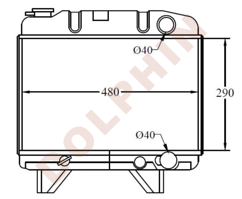 PEUGEOT Radiator - 1.8 (1979-1982) 290 x 480 x 45 mm | Dolphin Catalogue
