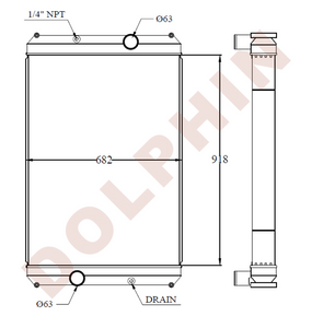 Prevost Xl Radiator PREVOST BUS Radiator - X3-45 - 918 x 682 x 101 mm | Dolphin Catalogue