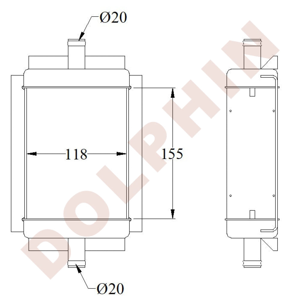 Radiator - 155 x 118 x 48mm Radiator
