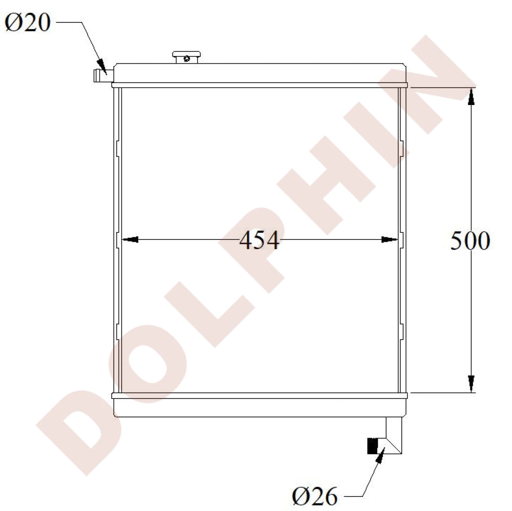 Radiator - 500 x 454 x 32 mm | Dolphin Catalogue