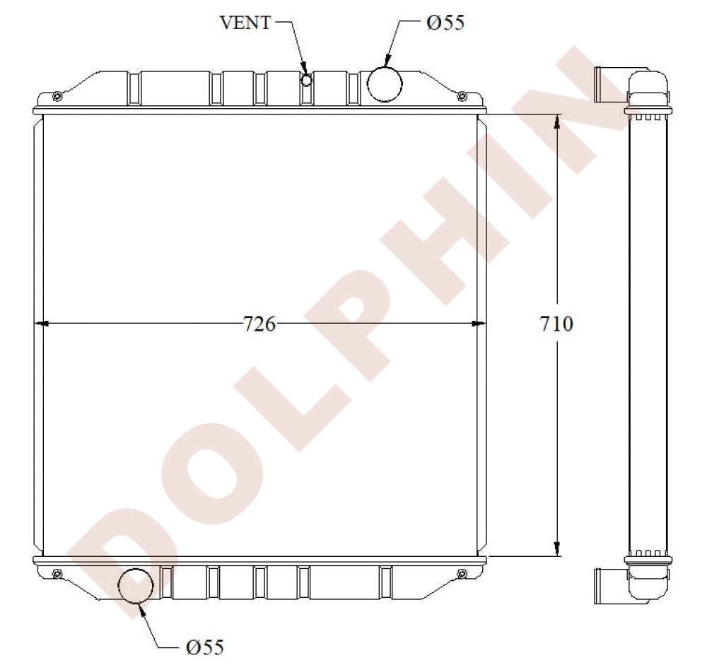 Radiator 710 x 726 x 61 mm Radiator