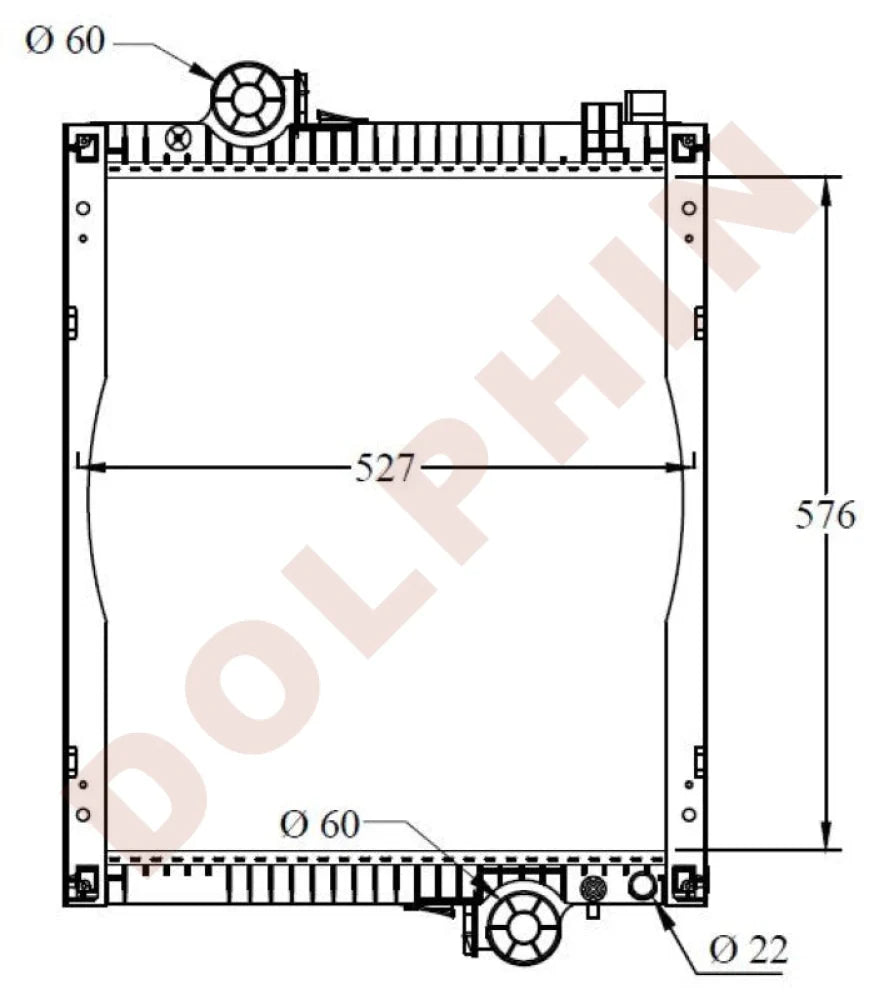 JOHN DEERE Radiator - 6506 / 6500 Turbo - 576 x 527 x 63 mm