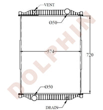 Load image into Gallery viewer, Radiator For Rvi-Renault Year 2002 Aluminum Plastic / 720 X 574 48 Mm
