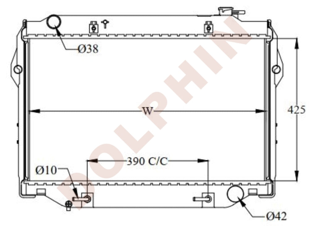Radiator For Toyota Year 1990-1998 Aluminum Plastic / 425 X 698 32 Mm