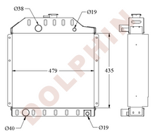 Cargar imagen en el visor de la galería, RENAULT Radiator - Ceres 65 75 75X 85 85X 95 95X 320 320X 330 330X; Cergos 330; Ergos 85 95 105. 1990- 435 x 479 x 61
