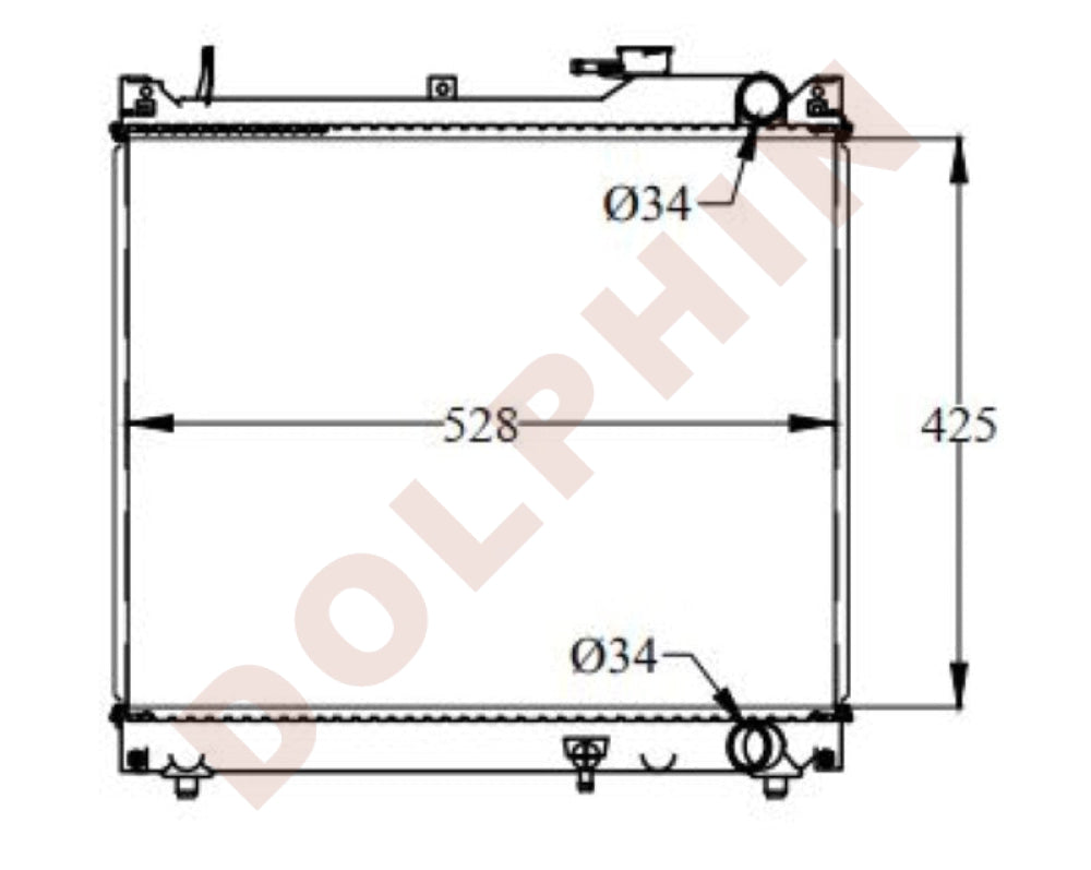 SUZUKI Radiator - 1.6 i 16V (1997-) 425 x 528 x 16 mm | Dolphin Catalogue