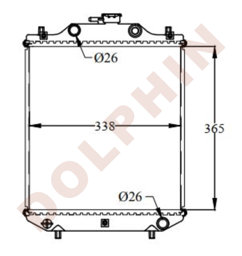 TATA Radiator - ACE - 365 x 338 x 16 mm | Dolphin Catalogue