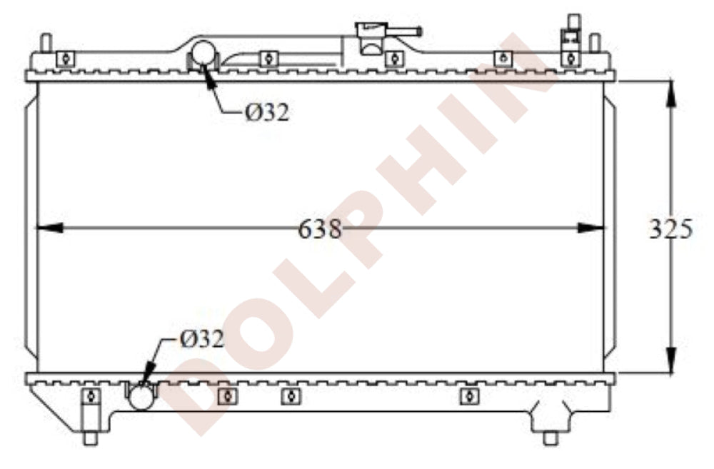 TOYOTA Radiator - 1.6 i 16V, 1.8 i 16V (1997-2000) 325 x 638 x 16 mm ...
