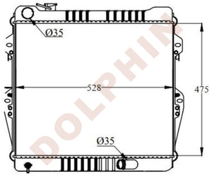 Toyota Radiator 1988-1997 Aluminum Plastic / 475 X 528 36 Mm