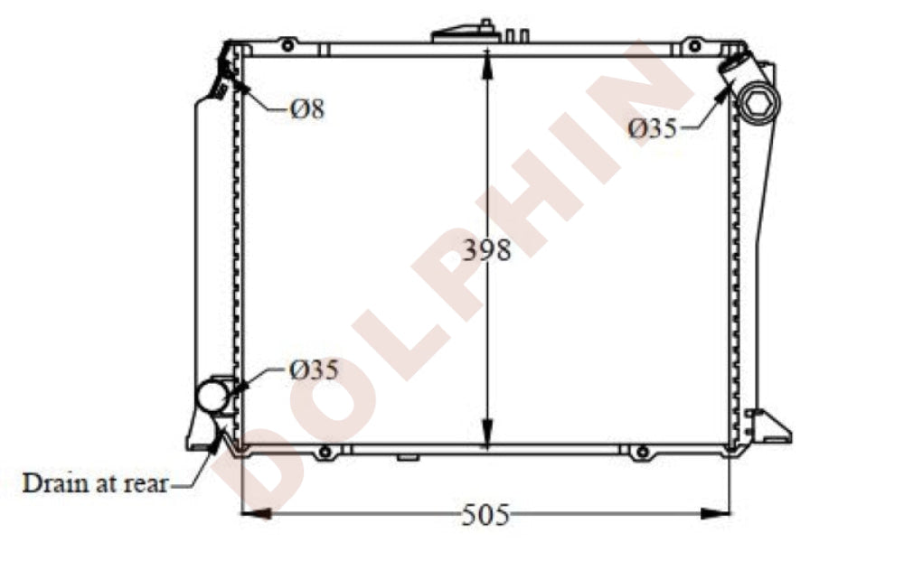 Toyota Radiator 1989-1995 Copper Brass / 487 X 402 45 Mm