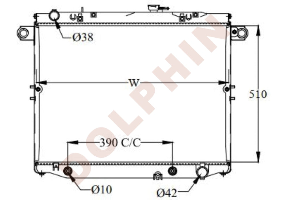 Toyota Radiator 1998-2007 Copper Brass / 510 X 703 60 Mm