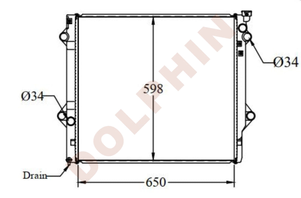 TOYOTA Radiator - FJ CRUISER, PRADO J120 (2002-2006) 650 x 598 x 26 mm ...