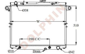 TOYOTA Radiator - 4.2 TD, 4.5i (1998-) 510 x 698 x 48 mm | Dolphin ...