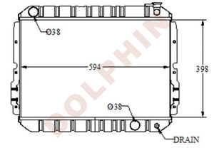 TOYOTA Radiator - BJ60, HJ60, FJ62 - 398 x 594 x 61 mm | Dolphin Catalogue