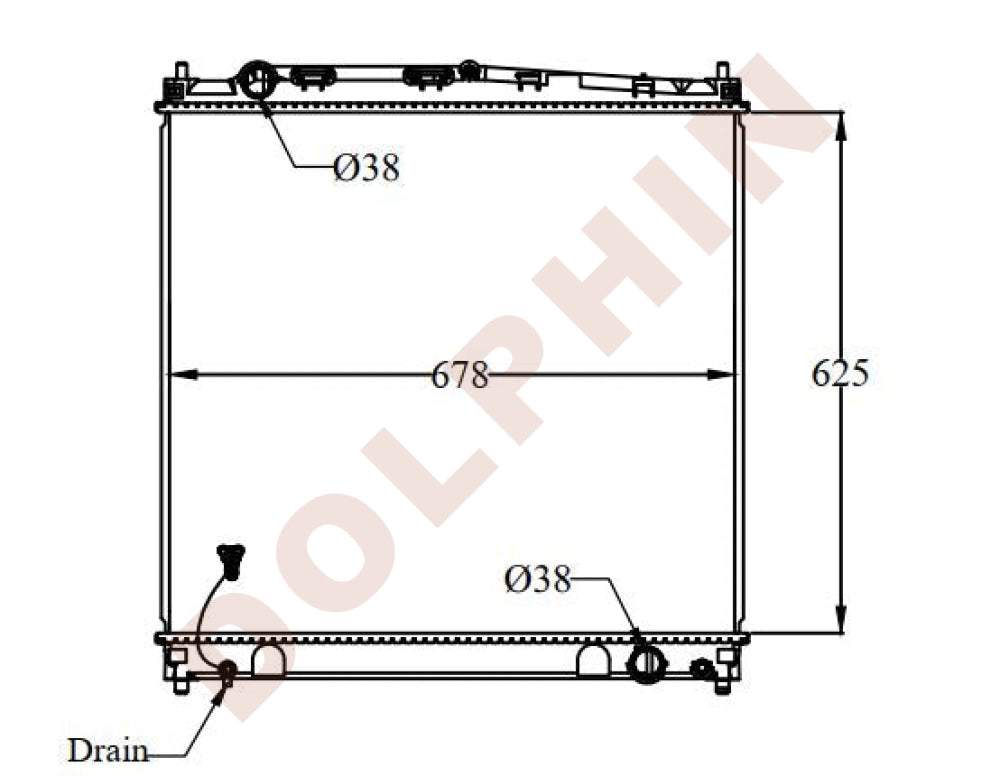 TOYOTA Radiator - HIACE (2018) 625 x 678 x 26 mm | Dolphin Catalogue