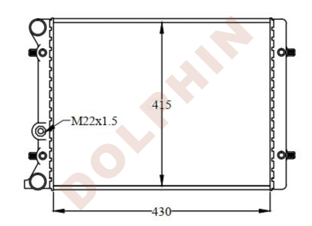 VOLKSWAGEN Radiator GOLF IV - 430 x 415 x 23 mm | Dolphin Catalogue