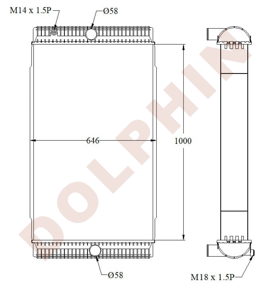 VOLVO Radiator - 1000 x 646 x 140 Radiator