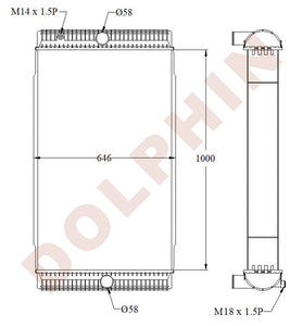 VOLVO Radiator - EC 480 DL - 1000 x 646 x 140 | Dolphin Catalogue