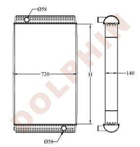 Radiator For Volvo Aluminum Plastic / 1118 X 720 140 Mm