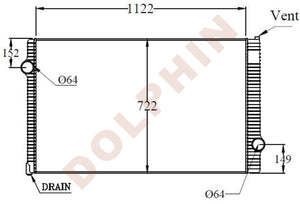 Workstar Radiator Year 2008-2011 Aluminum Plastic / 1122 X 722 54 Mm