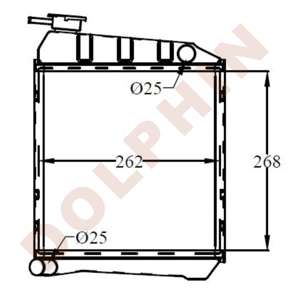 Radiator For Austin Morris Year 1959-1992 Copper Brass / 268 X 262 45 Mm