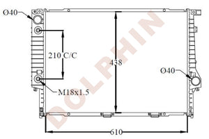 Bmw Radiator Year 1985-1994 Aluminum Plastic / 610 X 438 32 Mm