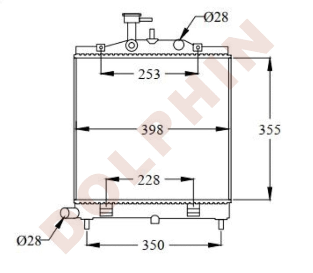 Kia Radiator 2004- Aluminum Plastic / 355 X 398 16 Mm